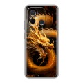 Дизайнерский силиконовый чехол для Xiaomi RedMi 12C Золотой дракон