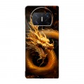 Дизайнерский пластиковый чехол для Huawei Mate X3 Золотой дракон