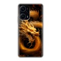Дизайнерский силиконовый чехол для XIaomi Poco F5 Золотой дракон