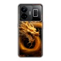 Дизайнерский силиконовый чехол для Realme GT3 Золотой дракон