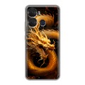 Дизайнерский силиконовый чехол для Itel P40 Золотой дракон