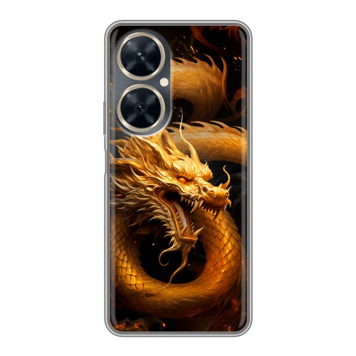 Дизайнерский силиконовый чехол для Huawei Nova 11i Золотой дракон