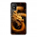 Дизайнерский силиконовый чехол для TCL 403 Золотой дракон