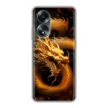 Дизайнерский силиконовый чехол для OPPO A58 4G Золотой дракон