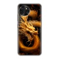 Дизайнерский силиконовый чехол для Itel S23 Золотой дракон