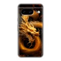 Дизайнерский силиконовый чехол для Google Pixel 8 Золотой дракон