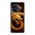 Дизайнерский силиконовый чехол для OnePlus 11R Золотой дракон