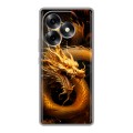 Дизайнерский силиконовый чехол для Itel S23 Plus Золотой дракон