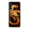 Дизайнерский силиконовый чехол для Samsung Galaxy A05s Золотой дракон