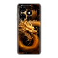 Дизайнерский силиконовый чехол для Tecno Spark Go 2024 Золотой дракон
