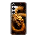 Дизайнерский силиконовый чехол для Samsung Galaxy S24 Золотой дракон