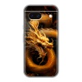 Дизайнерский силиконовый чехол для Google Pixel 8a Золотой дракон