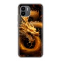 Дизайнерский силиконовый чехол для Xiaomi Redmi A2 Золотой дракон