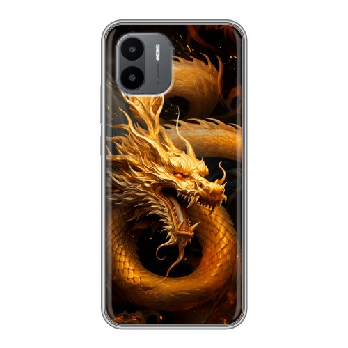 Дизайнерский силиконовый чехол для Xiaomi Redmi A2 Золотой дракон