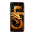 Дизайнерский силиконовый чехол для Samsung Galaxy A55 Золотой дракон