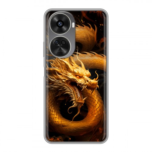 Дизайнерский силиконовый чехол для Huawei Nova 11 SE Золотой дракон