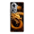 Дизайнерский силиконовый чехол для OPPO Reno 11 Золотой дракон