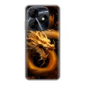 Дизайнерский силиконовый чехол для Itel P55 4G Золотой дракон