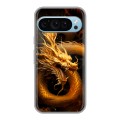 Дизайнерский силиконовый чехол для Google Pixel 9 Золотой дракон