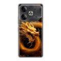 Дизайнерский силиконовый чехол для Tecno Pova 6 Золотой дракон