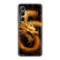Дизайнерский силиконовый чехол для Realme C65 Золотой дракон