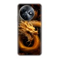 Дизайнерский силиконовый чехол для Itel S24 Золотой дракон