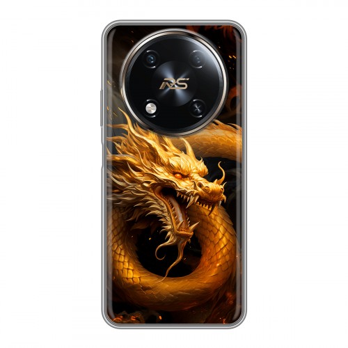 Дизайнерский силиконовый чехол для Itel RS4 Золотой дракон