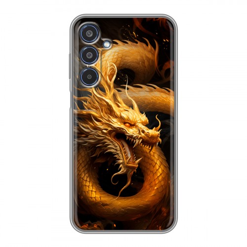 Дизайнерский силиконовый чехол для Samsung Galaxy M35 Золотой дракон