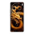 Дизайнерский силиконовый чехол для Vivo X100 Золотой дракон