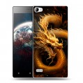Дизайнерский пластиковый чехол для Lenovo Vibe X2 Золотой дракон