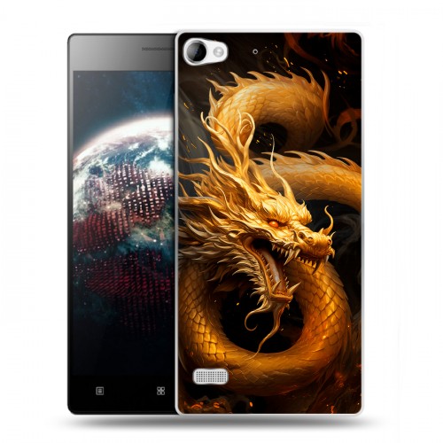 Дизайнерский пластиковый чехол для Lenovo Vibe X2 Золотой дракон
