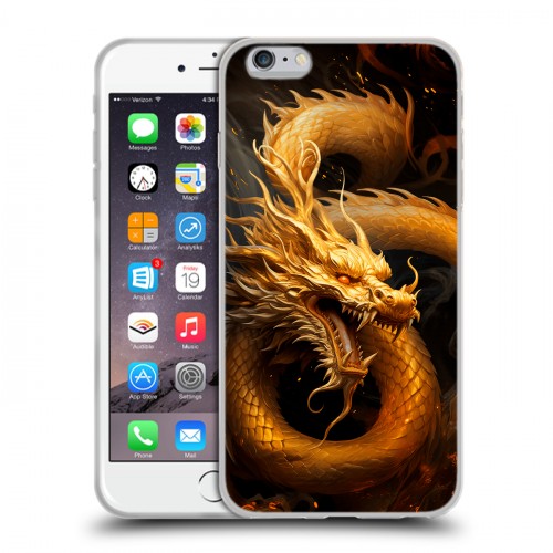 Дизайнерский силиконовый чехол для Iphone 6 Plus/6s Plus Золотой дракон