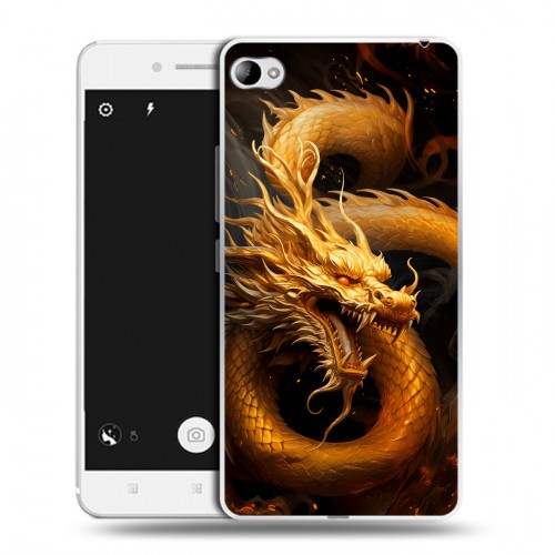Дизайнерский пластиковый чехол для Lenovo S90 Золотой дракон