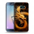Дизайнерский силиконовый чехол для Samsung Galaxy S6 Edge Золотой дракон