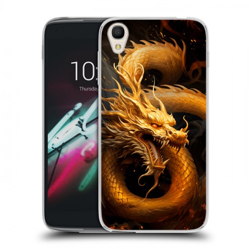 Дизайнерский пластиковый чехол для Alcatel One Touch Idol 3 (4.7) Золотой дракон