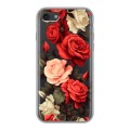 Полупрозрачный дизайнерский силиконовый чехол для Iphone 7 Розы