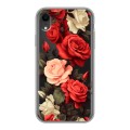 Полупрозрачный дизайнерский пластиковый чехол для Iphone Xr Розы