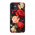 Полупрозрачный дизайнерский силиконовый с усиленными углами чехол для Iphone 12 Mini Розы