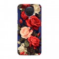 Полупрозрачный дизайнерский силиконовый с усиленными углами чехол для Nokia G20 Розы