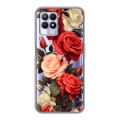 Полупрозрачный дизайнерский силиконовый чехол для Realme 8i Розы
