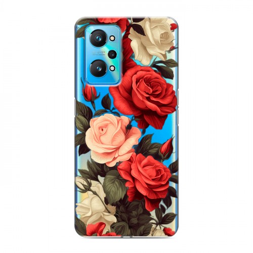 Полупрозрачный дизайнерский силиконовый чехол для Realme GT Neo 2 Розы