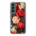 Полупрозрачный дизайнерский пластиковый чехол для Samsung Galaxy S22 Розы