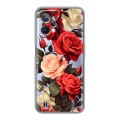 Полупрозрачный дизайнерский силиконовый с усиленными углами чехол для Realme C31 Розы