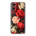 Полупрозрачный дизайнерский силиконовый с усиленными углами чехол для OPPO A96 Розы
