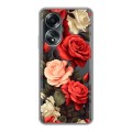 Полупрозрачный дизайнерский силиконовый чехол для OPPO A58 4G Розы