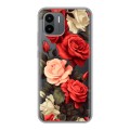 Полупрозрачный дизайнерский силиконовый чехол для Xiaomi Redmi A2 Розы