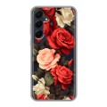 Полупрозрачный дизайнерский пластиковый чехол для Samsung Galaxy A55 Розы