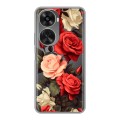 Полупрозрачный дизайнерский пластиковый чехол для Huawei Nova 11 SE Розы