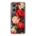 Полупрозрачный дизайнерский пластиковый чехол для Vivo Y03 Розы