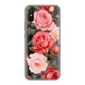 Полупрозрачный дизайнерский силиконовый чехол для Xiaomi RedMi 9A Розы